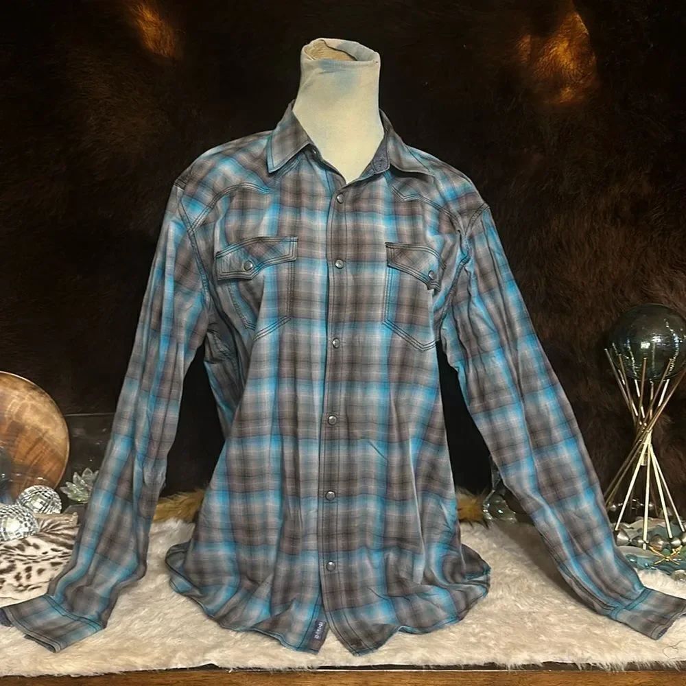 Moon Shine snap button shirt M (2850)